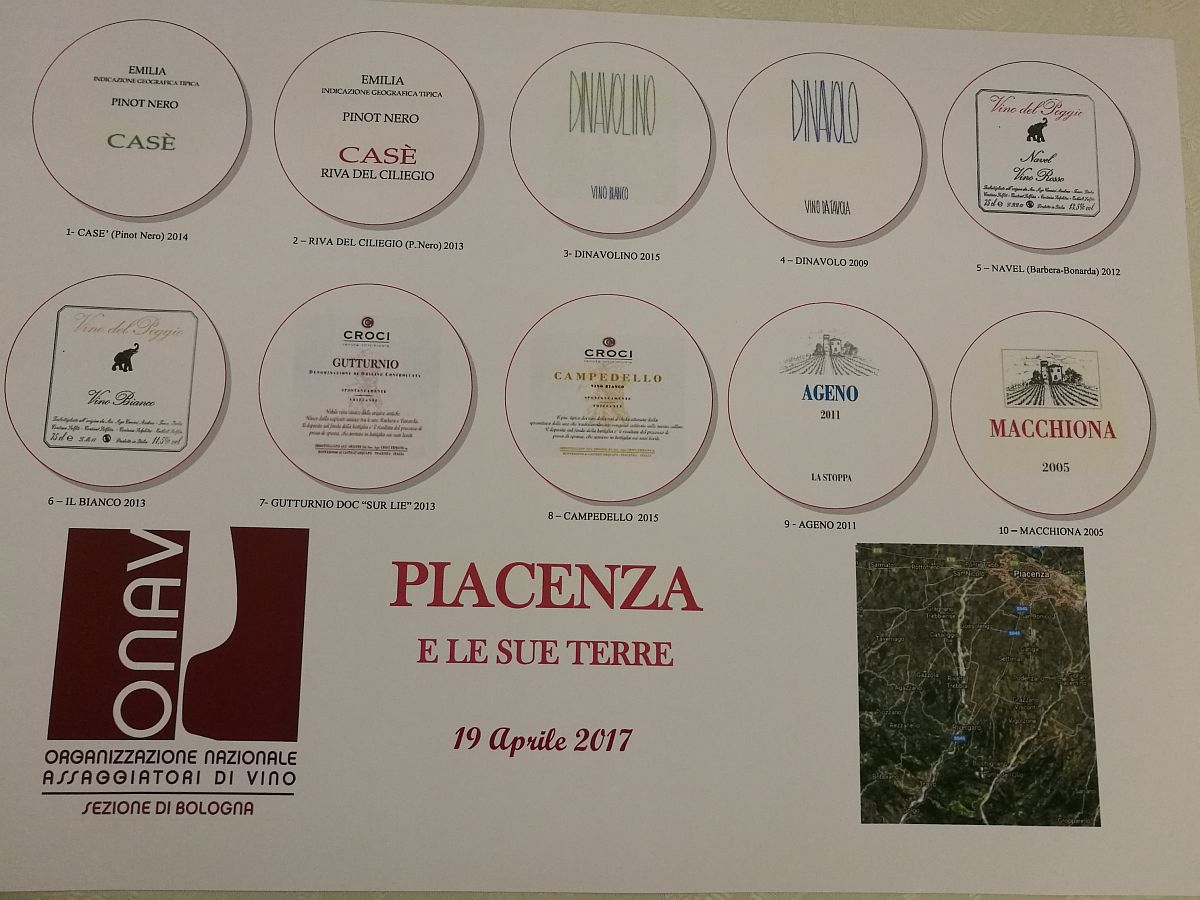Serata Onav "5 Vignaioli Piacentini: Piacenza e le sue terre"